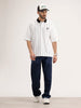 Oversized Striped Polo T-Shirt | White