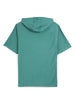 Solid Teal Half Sleeve Hooded T-Shirt