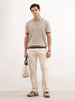 Slim Fit Textured T-Shirt  | Khaki