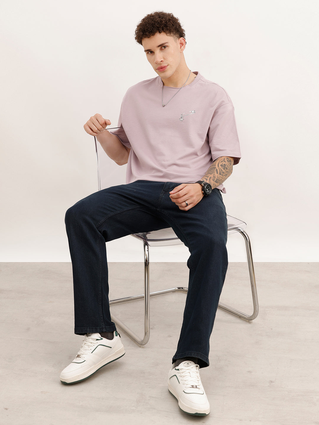 Oversized Fit Placement Printed T-Shirt | Pink | WTS02HSOS1056S