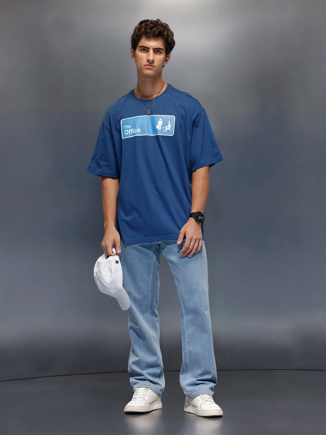 Men's Oversized 'The Office' Inspired Print  |  Navy Blue