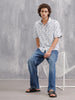 Nature Inspired Tonal Aop In Oversized Fit  |  White