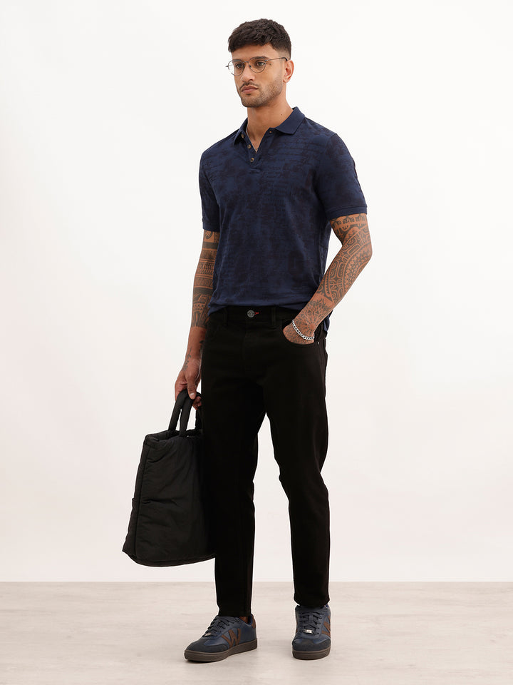 Solid Slim Crop Fit Denim Jeans | Black