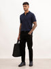 Solid Slim Cropped Fit Denim Jeans | Black