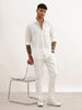 Textured Slim Fit Striped Shirt | White