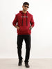 Oversized Placement Printed Hoodie | Maroon