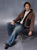 Men’s brown and black paneled jacket | Brown