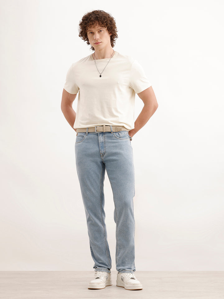 Solid Slim Fit Denim Jeans  | Light Blue