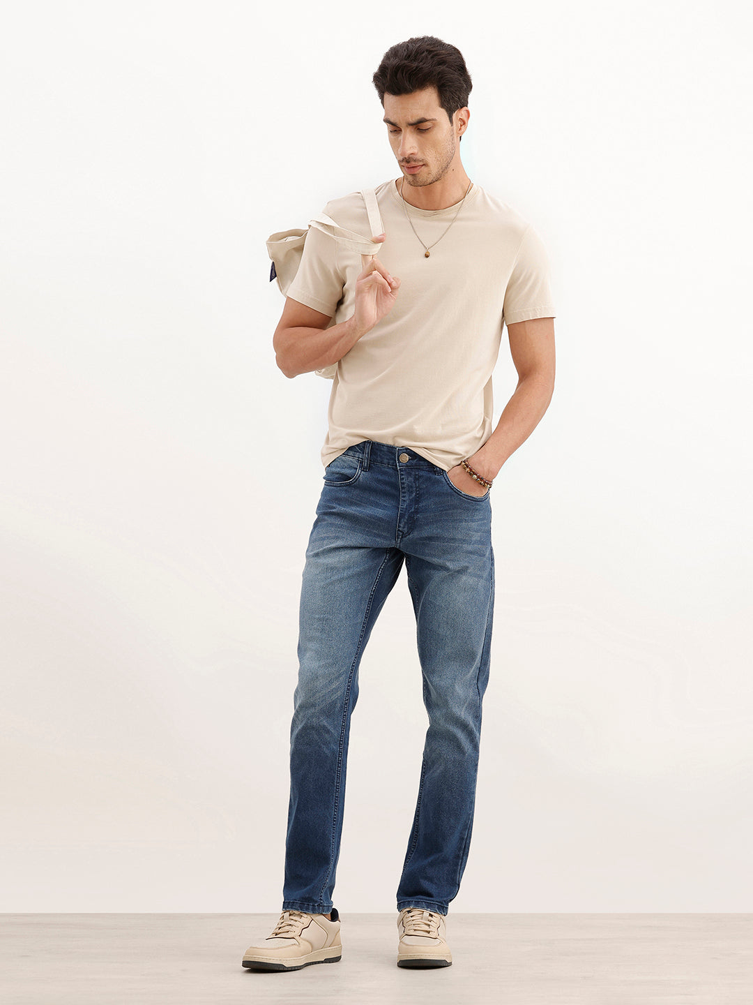 Slim Fit Faded Denim Jeans | Blue