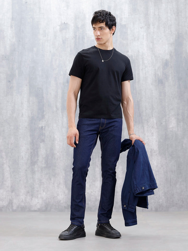 Men's Casual Slim Fit Jeans | Dark Stone