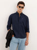 Slim Fit Solid Shirt | Navy Blue