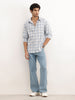 Slim Fit Full Sleeve Checkered Shirt | Blue