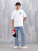 Men’s Casual Oversized Fit Graphic T-Shirt | White