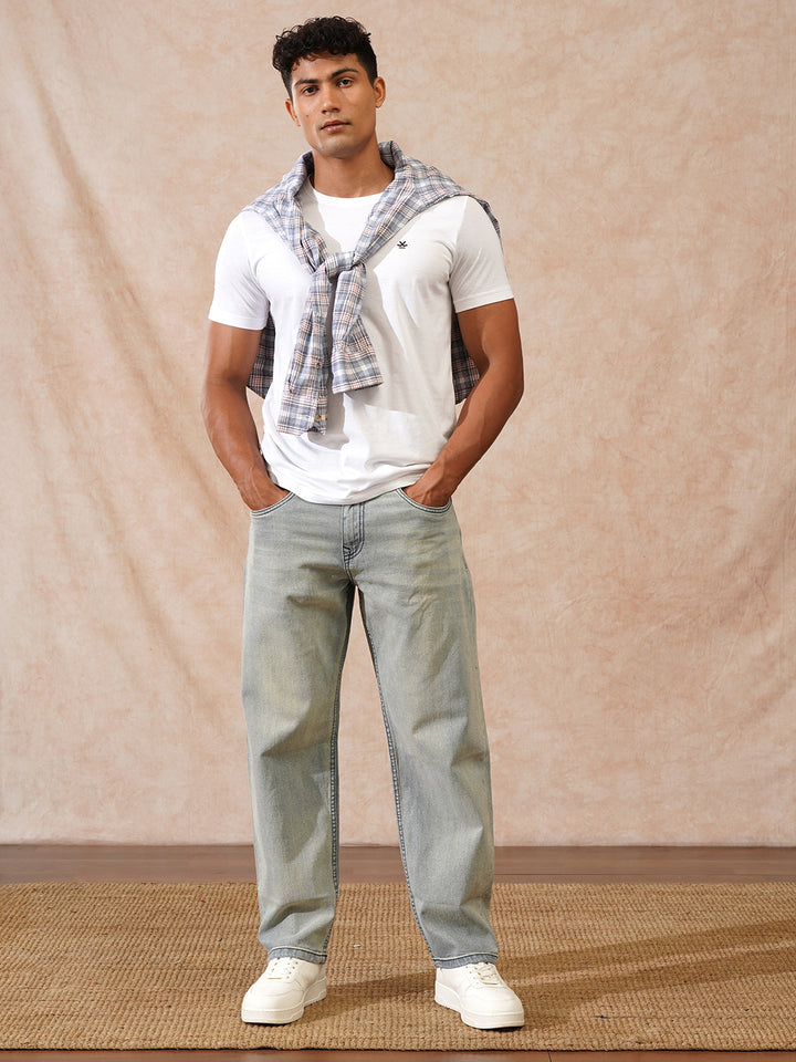 Faded Loose Fit Jeans | Light Blue