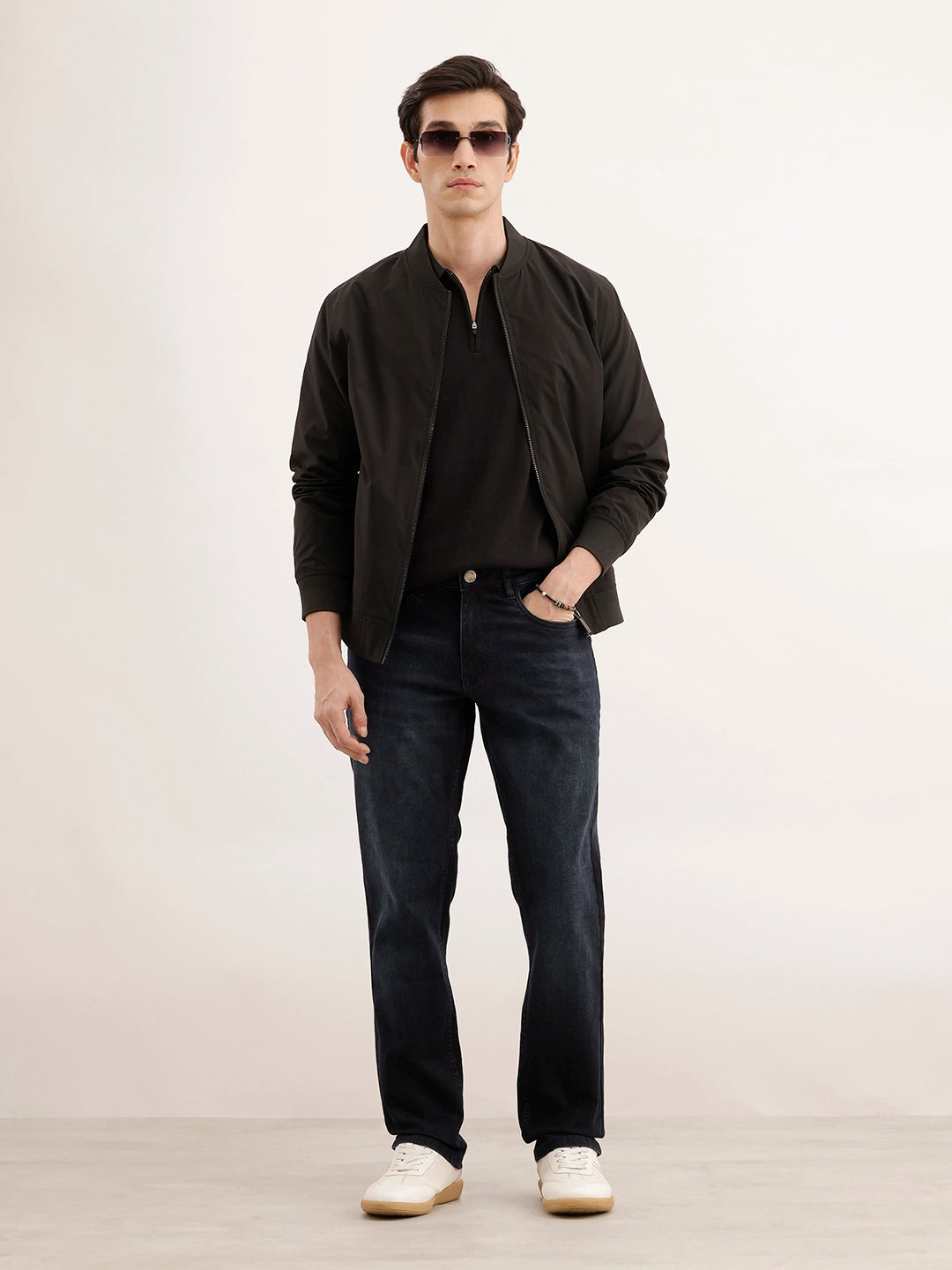 Faded Straight Fit Denim Jeans | Blue