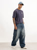 Washed Oversized Placement Printed T-Shirt | Blue