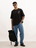 Oversized Fit Placement Printed T-Shirt | Black | WTS02HSOS1062S