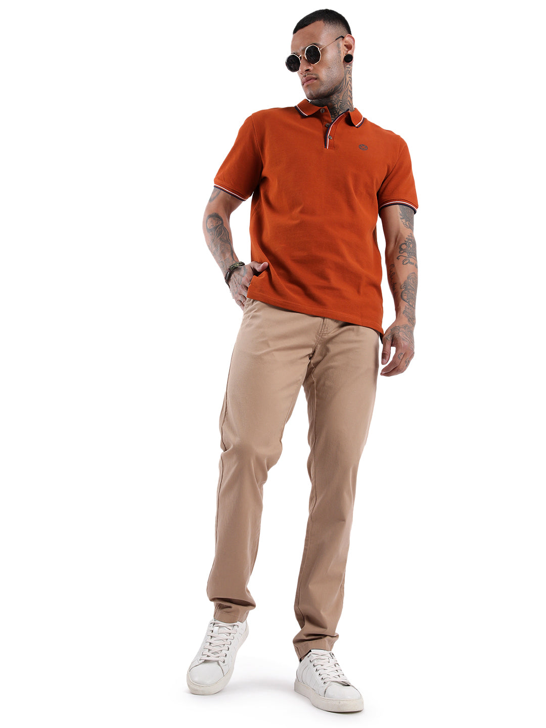 Khaki Twill Slim Fit Trouser