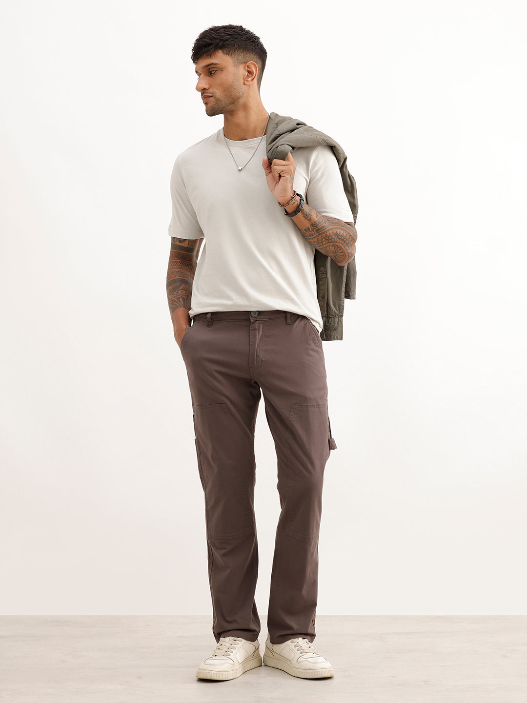 Solid Straight Fit Carpenter Trouser | Grey