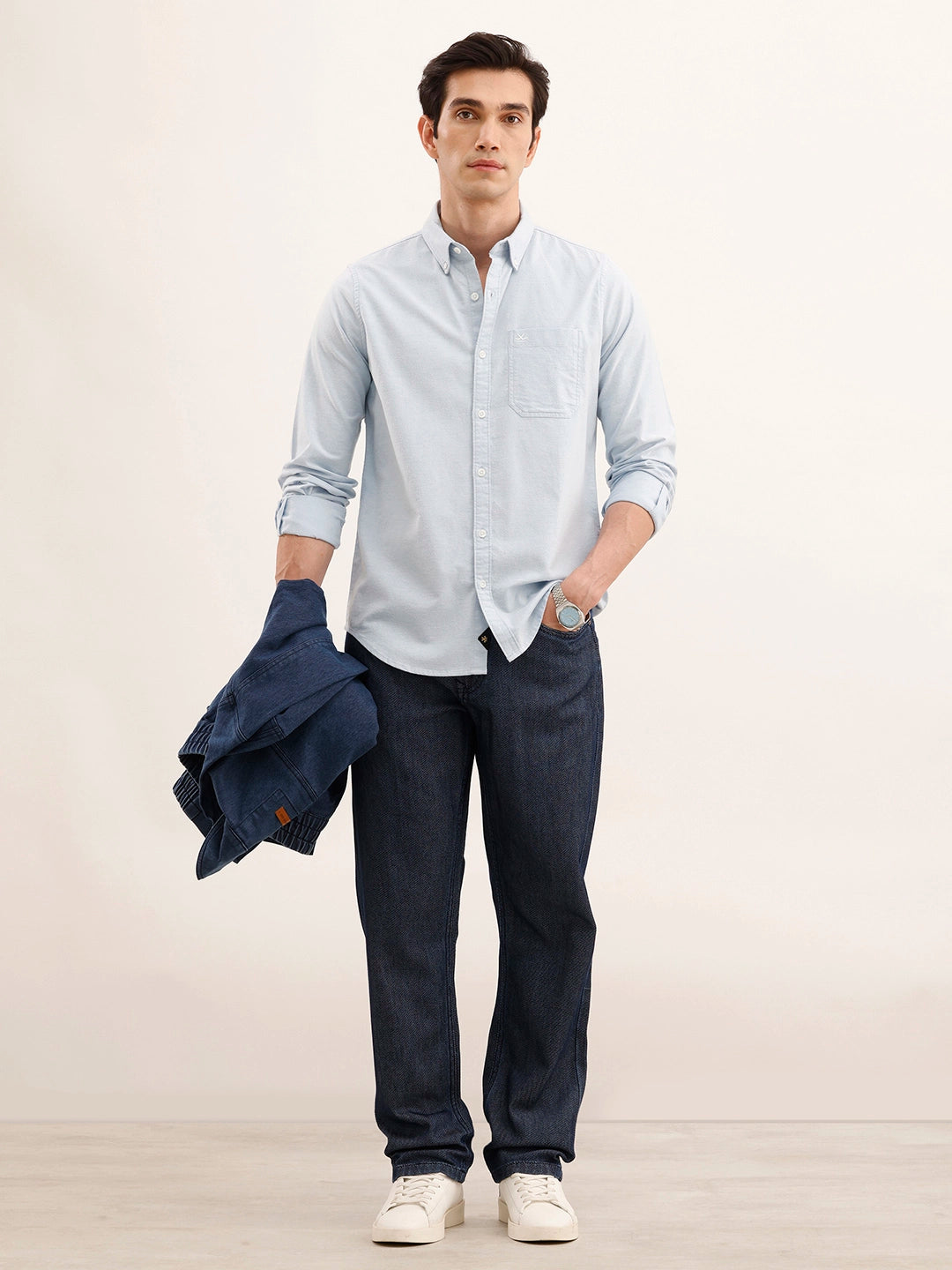 Claasic Regular Fit Solid Shirt | Light Blue