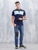 Polo T-Shirt With Colourblock Details | Dark Blue