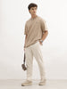Solid Regular Fit Jogger | Beige