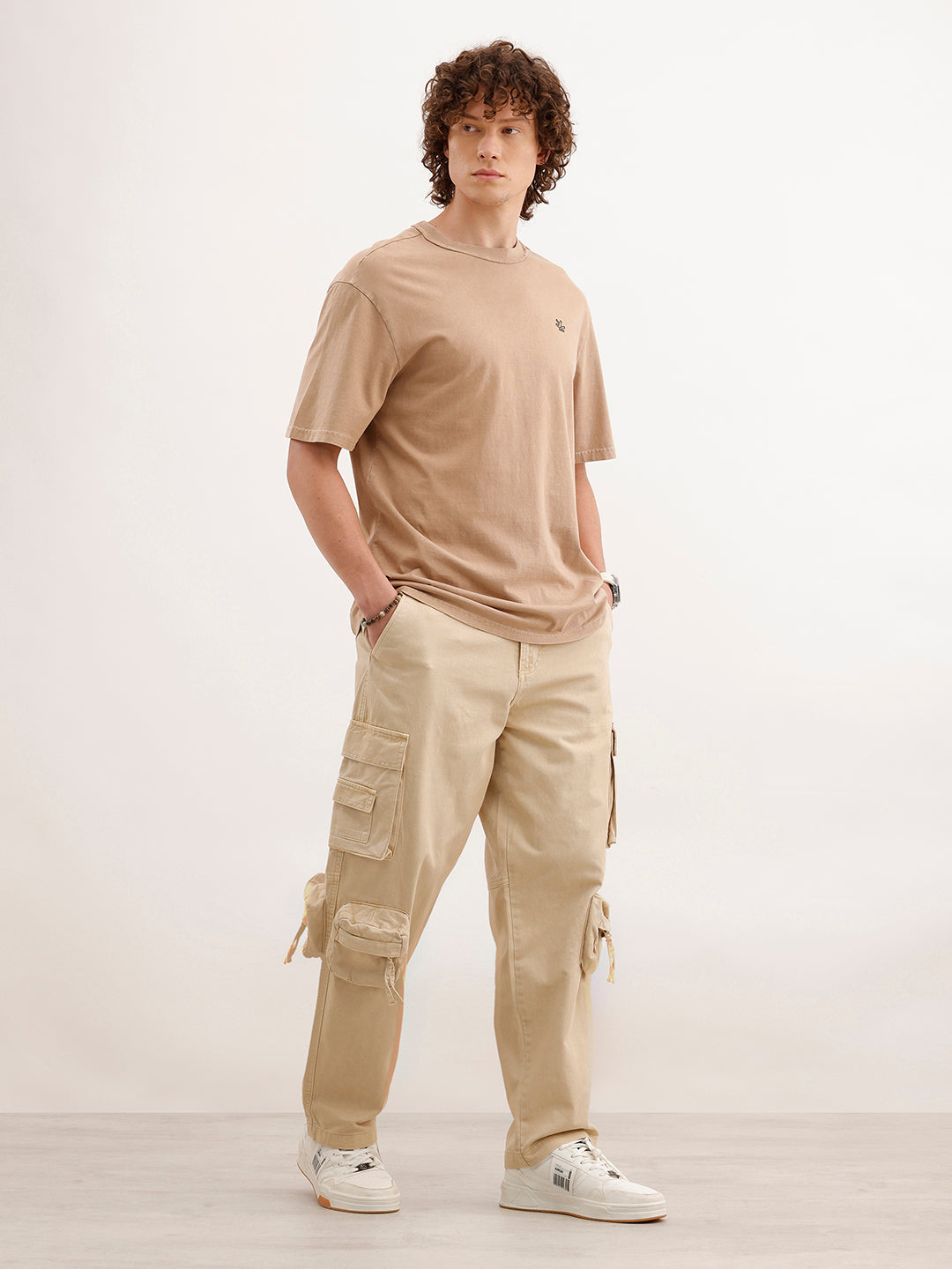 Loose Fit Cargo Trouser  | Beige