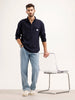 Classic Oversized Fit Shirt | Navy Blue