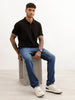 Solid Slim Fit Polo T-Shirt | Black