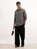 Classic Slim Fit Striped Shirt | Black | WSH02FSSL0033S