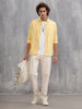 Solid 100%Cotton Regular Fit Shirt |Yellow