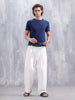 Geometric Jacquard Slim Fit Cotton Blend Shirt | Navy Blue