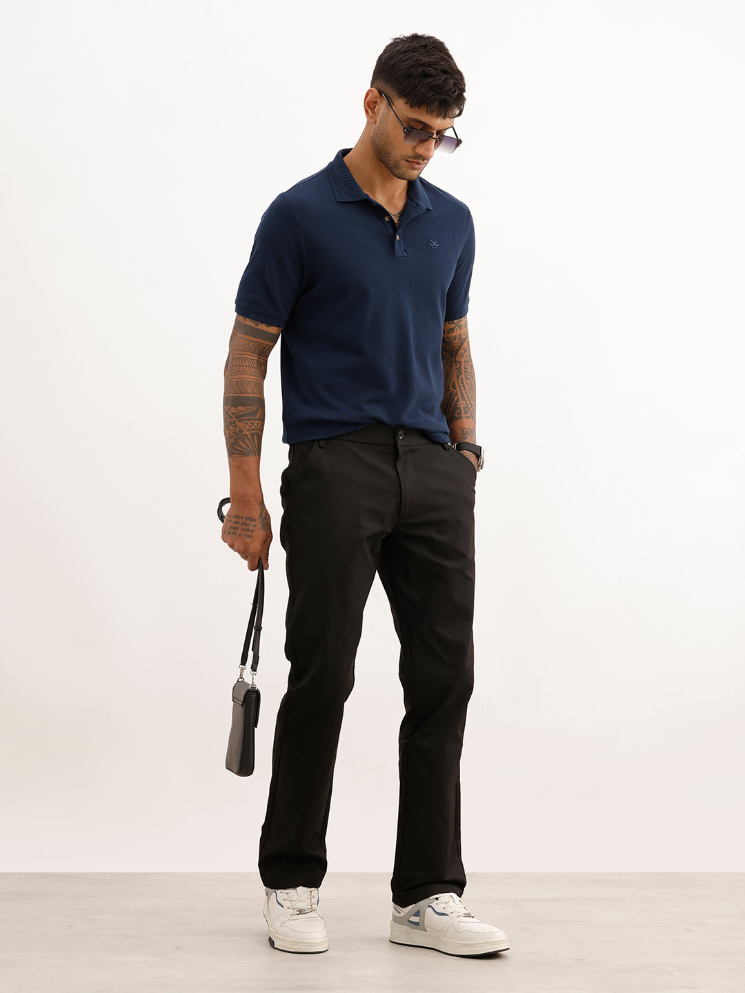 Solid Straight Fit Blended Trouser | Black | WTR0200SR4064S