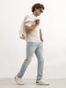 Faded Straight Fit Denim Jeans | Light Blue