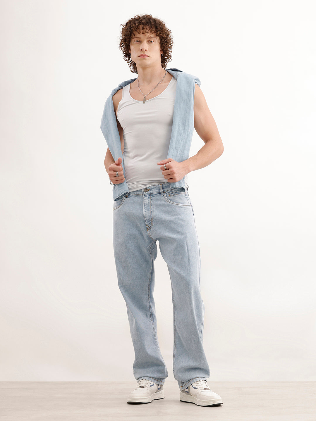 Solid Anti Fit Denim Jeans  | Light Blue