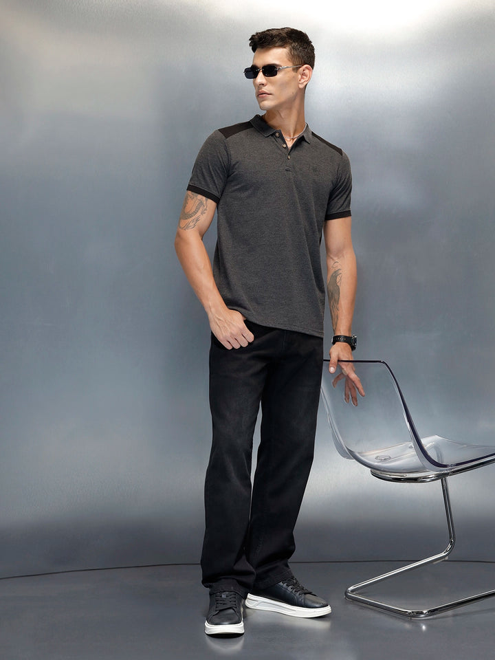 Men's Casual Regualr Fit Polo T-Shirt | Dark Grey