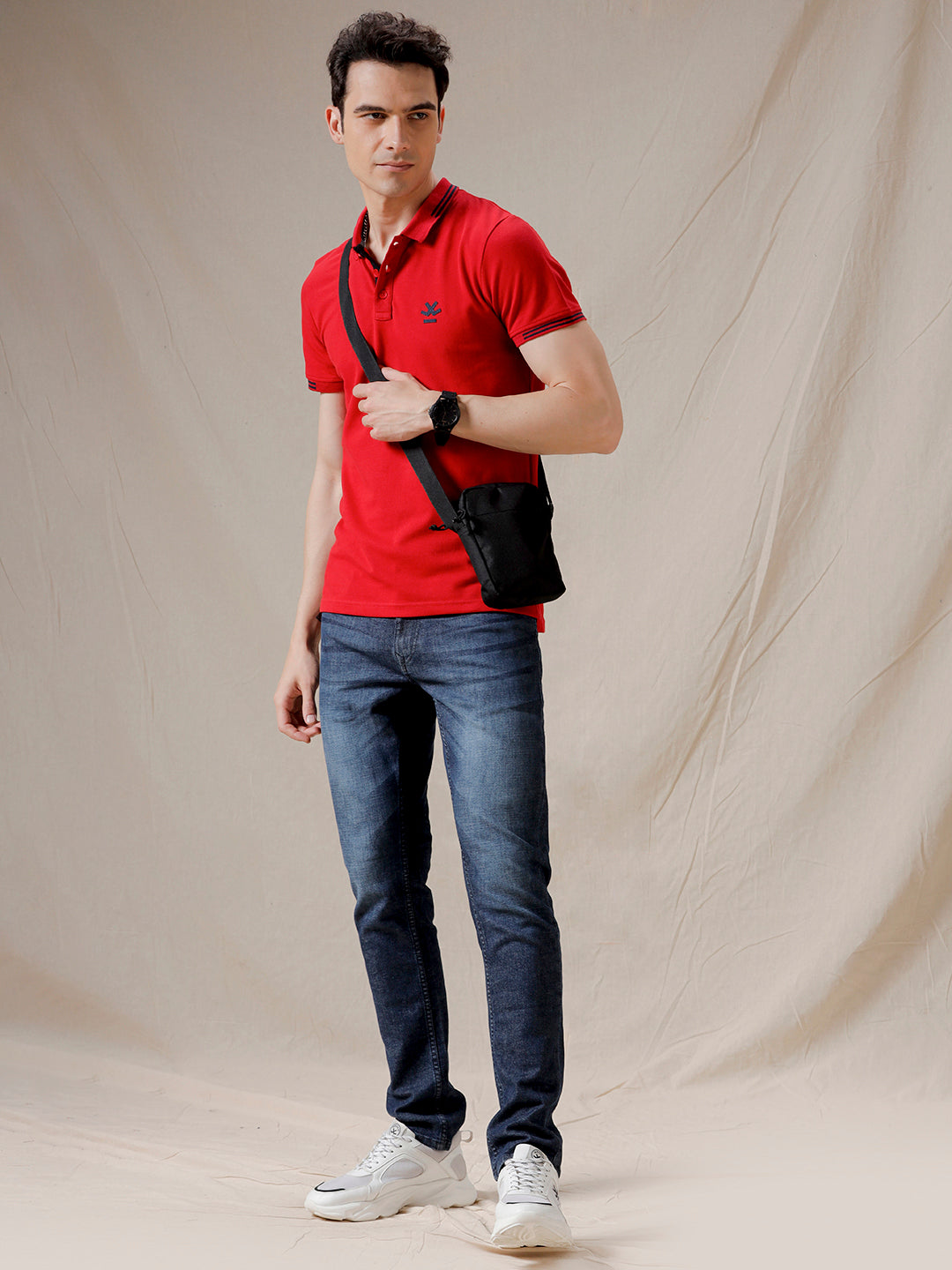 All Red Solid Polo T-Shirt