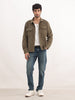 Solid Regular Fit Double Pocket Corduroy Jacket | Olive