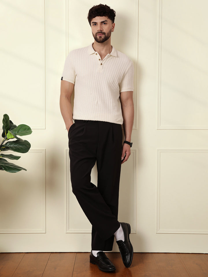 Solid Textured Polo | Off White
