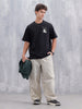 Bizarre Elements Oversized Cotton Back Print T-Shirt | Black