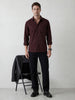 Solid Comfort Fit Full Sleeve Shirt | Wine