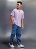 Men's oversized tshirt with graphic print on back  | Purple