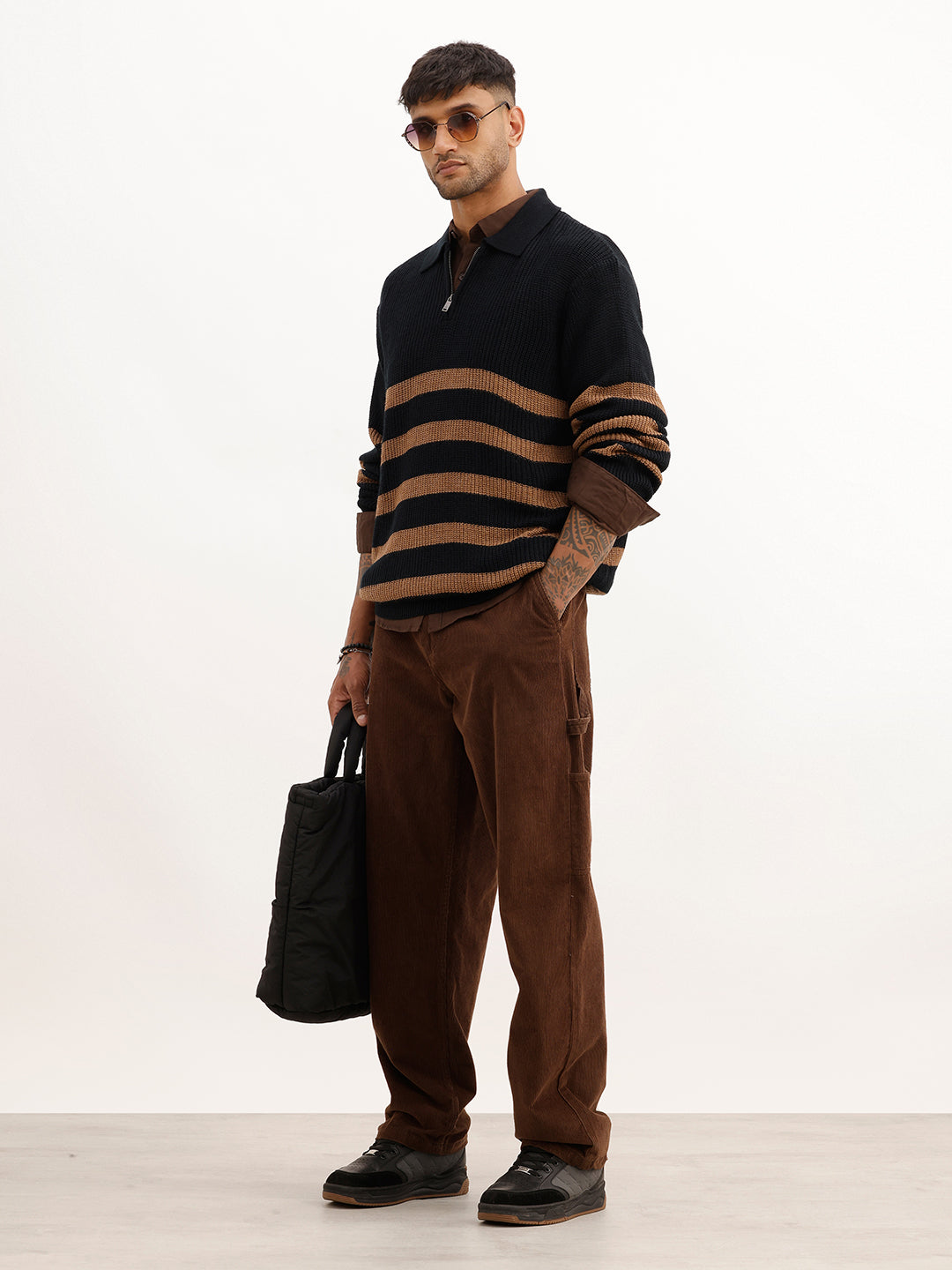 Classic Comfort Fit Knitted T-Shirt | Black