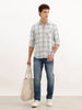 Regular Fit Full Sleeve Checkered Shirt | Light Blue