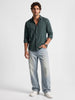 Solid Regular Fit Full Sleeve Shirt | Dark Green | WSH01FSSL0676M