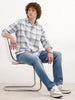 Regular Fit Checkered Shirt | Grey
