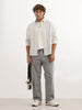 Comfort Fit Full Sleeve Striped Shirt | Grey