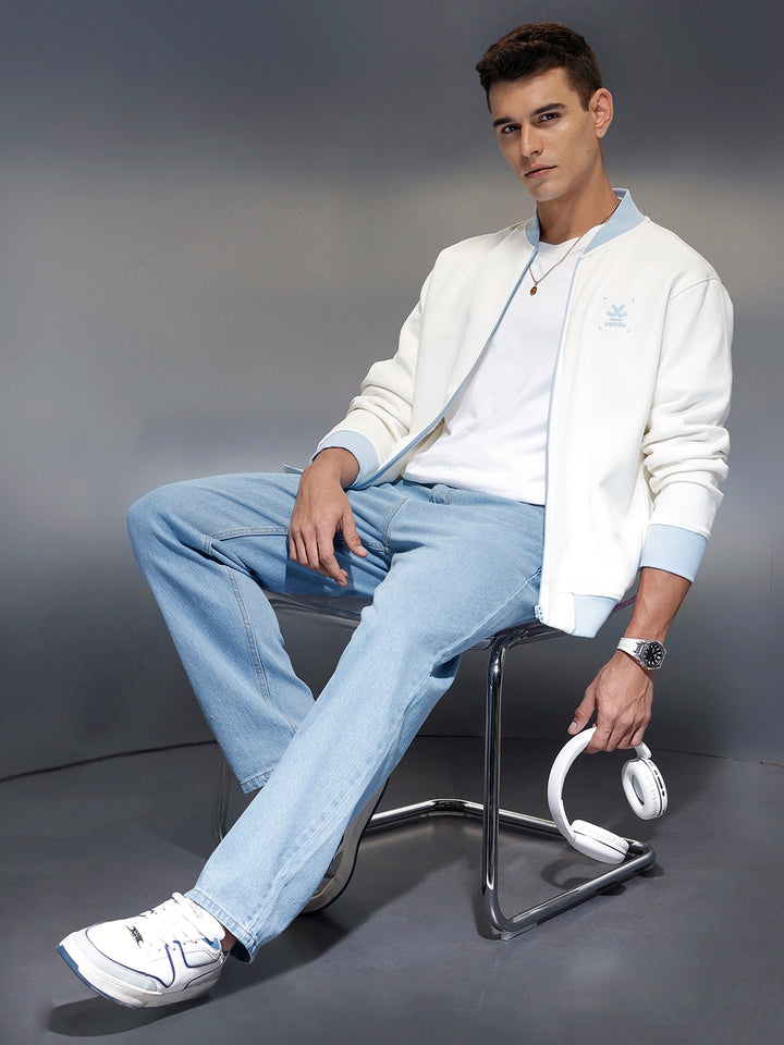 Men's Comfort Fit Zip-Up Sweatshirt |  White