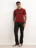 Placement Printed Polo T-Shirt | Maroon | WWTS238F