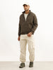 Solid Regular Fit Zipper Puffer Jacket | Green